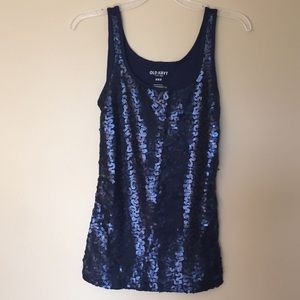 Sparkly Navy Blue Sequin Tank